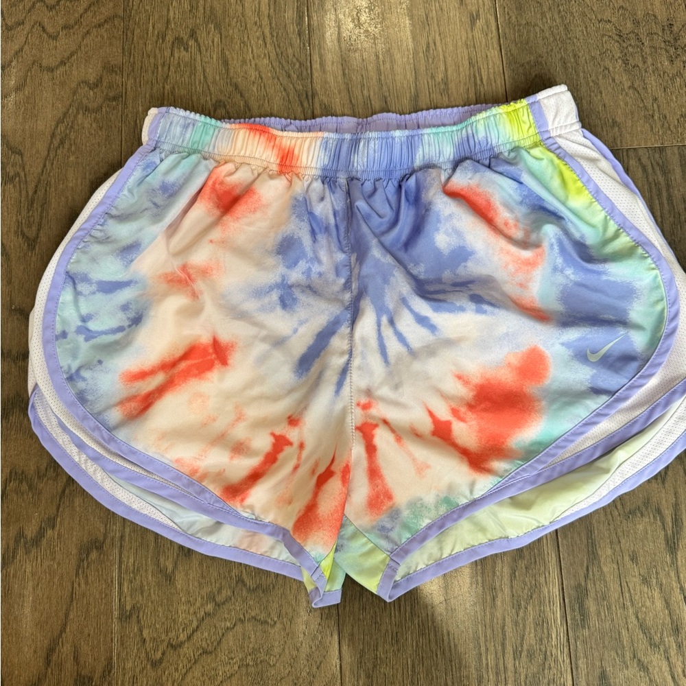 Nike Dri-FIT Tie Dye Shorts Womens L Multicolor Running Athletic Lightweight